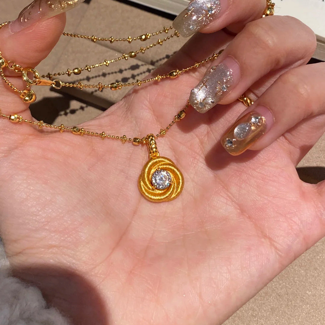 Romantic Eternal Love Mobius Brushed Rose Pendant - electronic accessories