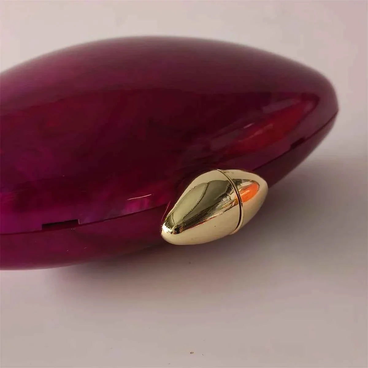 Rose Red Metal Clasp Shoulder Messenger Acrylic Box Clutch