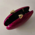 Rose Red Metal Clasp Shoulder Messenger Acrylic Box Clutch