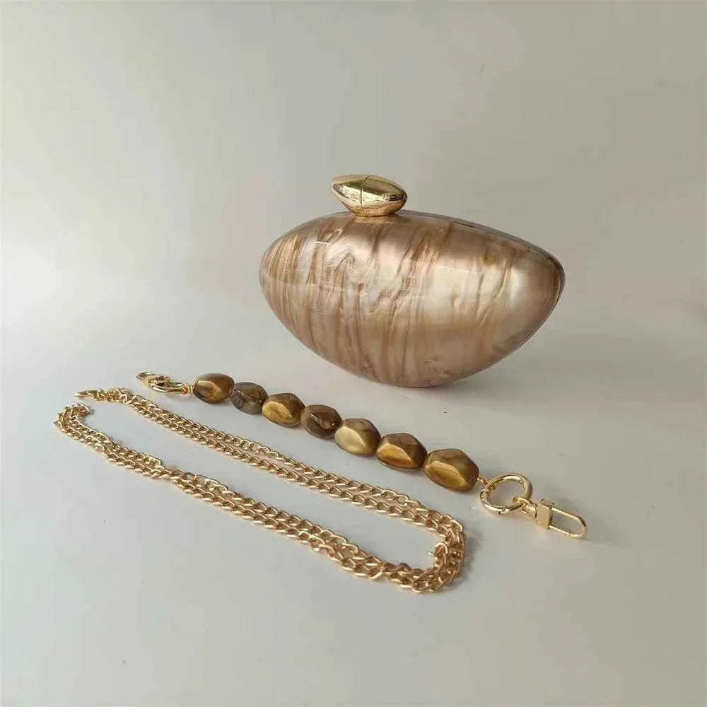 Rose Red Metal Clasp Shoulder Messenger Acrylic Box Clutch