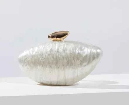 Rose Red Metal Clasp Shoulder Messenger Acrylic Box Clutch