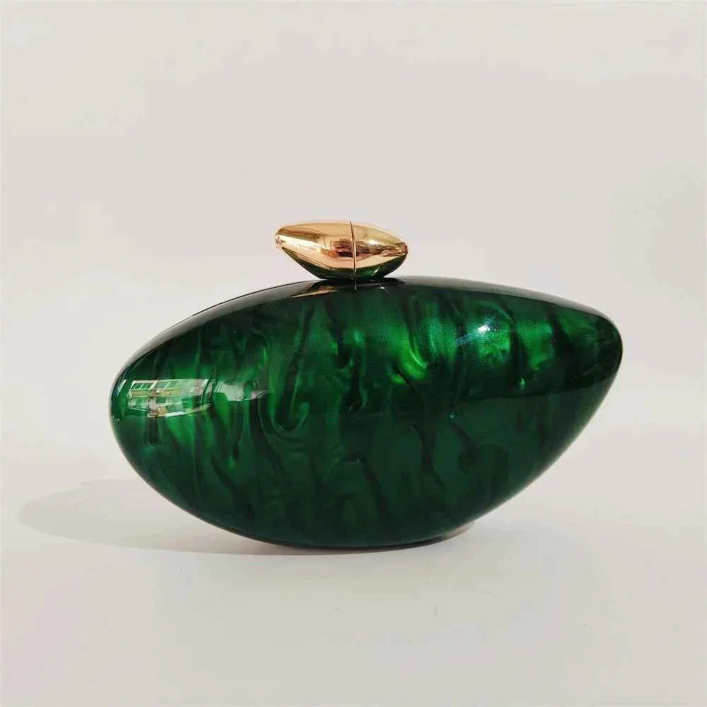 Rose Red Metal Clasp Shoulder Messenger Acrylic Box Clutch