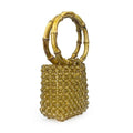 Round Bamboo Handle Handbag and Purse