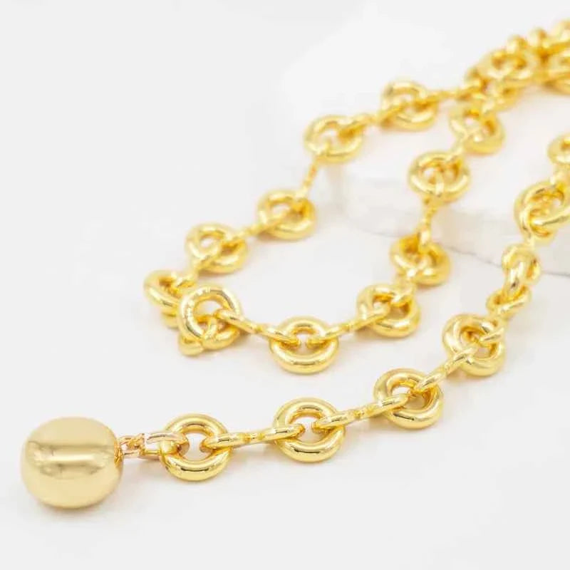 Round Light Gold Waist Chain Belt