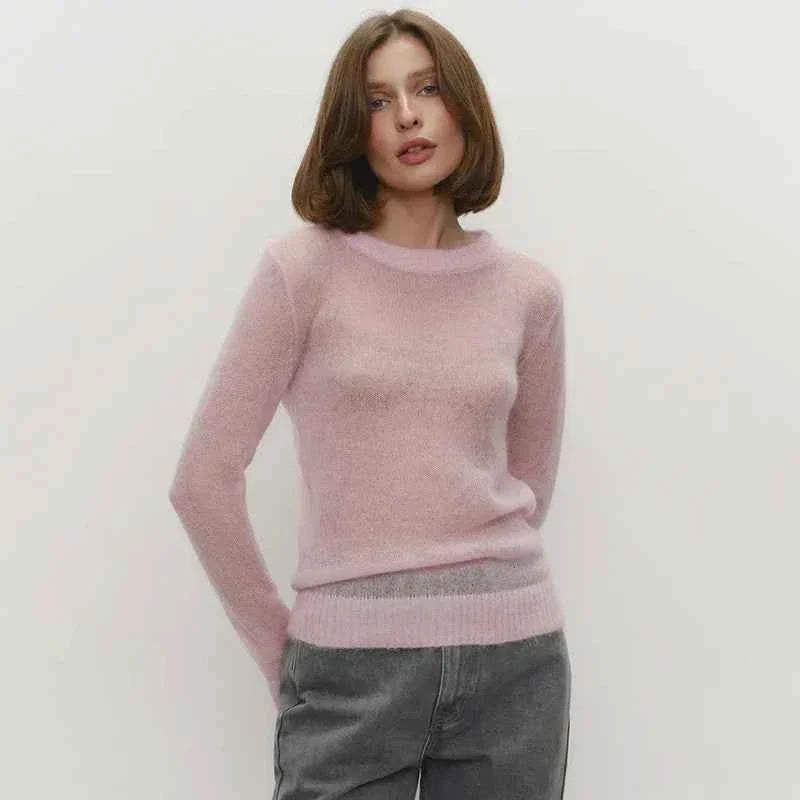 Round Neck Pullover Sweater For Women