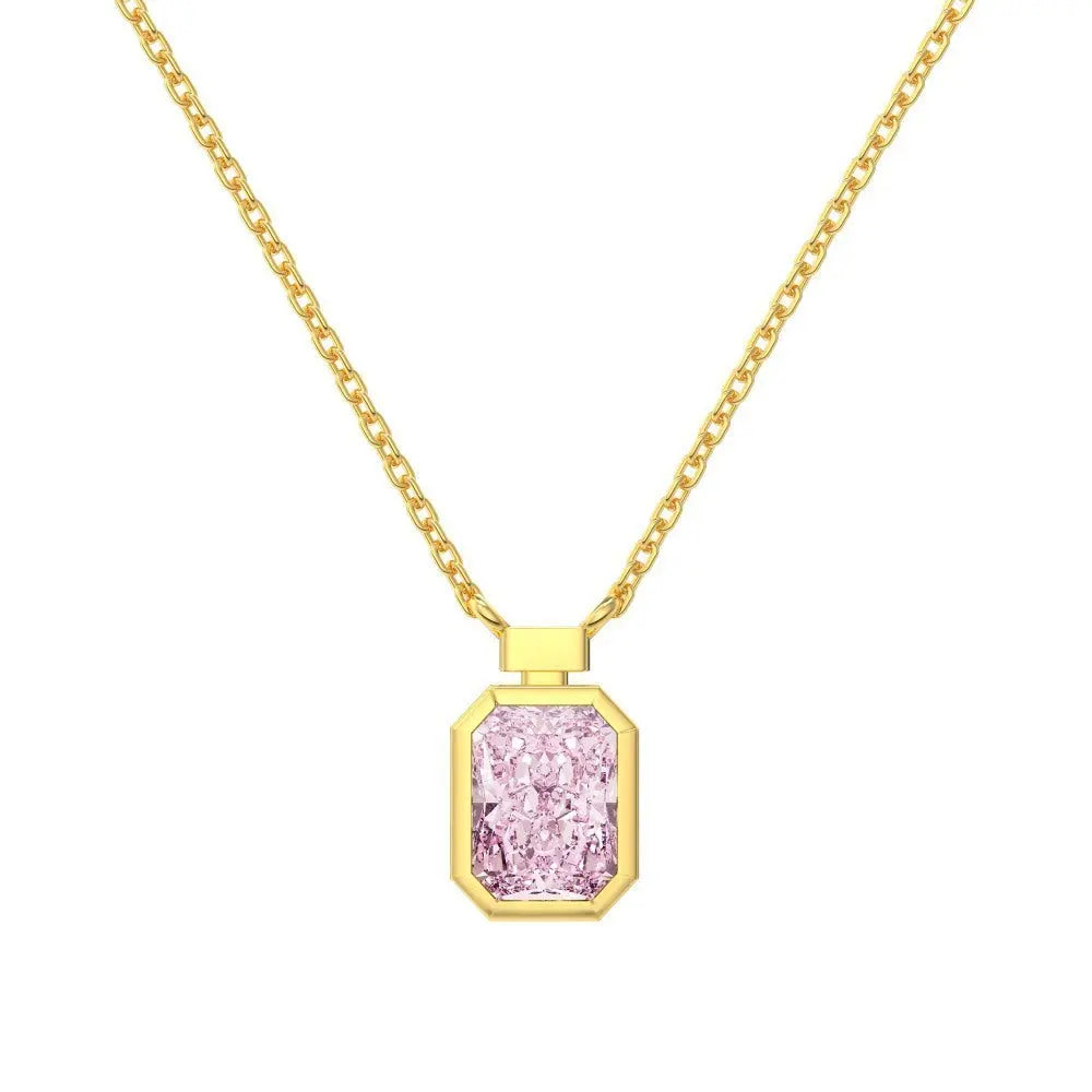 S925 Sterling Silver Necklace Women’s Advanced Oval Water Foam 8A Heart-shaped Zircon Flower Horse Eye Clavicle Chain