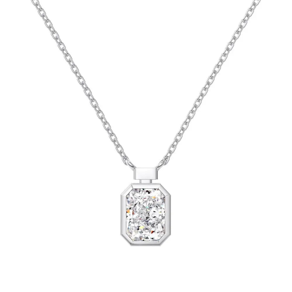 S925 Sterling Silver Necklace Women’s Advanced Oval Water Foam 8A Heart-shaped Zircon Flower Horse Eye Clavicle Chain