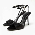 Satin High Heels Women Ankle Strap