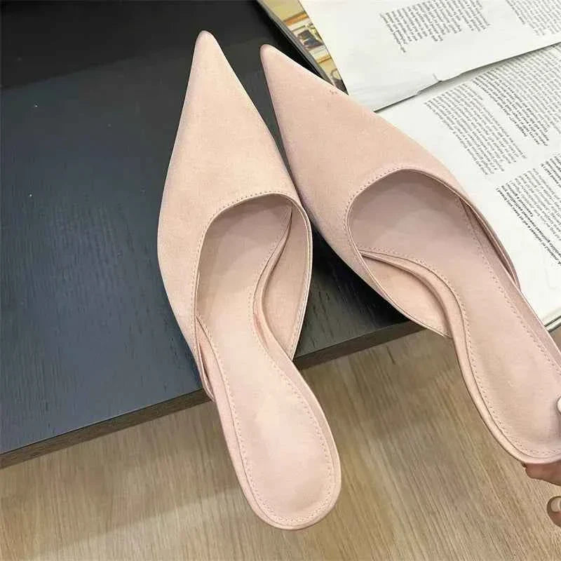 Satin Pointed Toe Mules Women