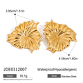Sculpted Petal Gold Earrings - JDE0312007 - electronic accessories
