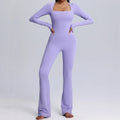 Seamless Jumpsuits Sports Fitness High Elastic Breathable Long-sleeved Suit - Lavender / Eurocode(S)