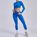 Seamless Sets Sports Fitness Hip-lifting High Waist Pleated Pants Long-sleeved Suits Workout