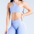 Seamless Workout Clothes Running Bra Shorts Trousers Suit - Light Blue / L - Other