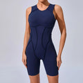 Seamless Yoga Jumpsuits Hip-lifting One-Piece Tight Hollow-out Beauty Back Workout Clothes for Women - Navy 5 / S