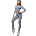 Seamless Yoga Sets Sports Fitness High Waist Hip-lifting Trousers Long-Sleeved Suits Workout Clothes