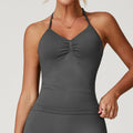 Seamless Yoga Vest Tight Breathable Pleated Sports Women - Steel Gray / L - Other