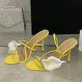 Sexy PVC Transparent Flower Narrow Band Women Sandals