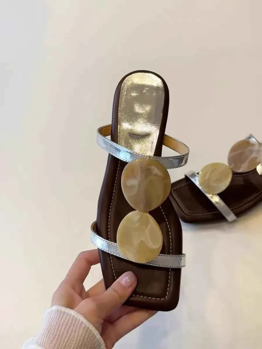 Sheepskin Version Roman Style Flat Bottom Sandals Women's