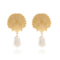 Shell Imitation Pearl Dangle Earrings
