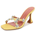 Shiny Crystal Flowers Decorative Women's Sandals