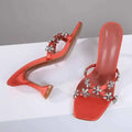 Shiny Crystal Flowers Decorative Women's Sandals