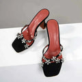 Shiny Crystal Flowers Decorative Women's Sandals