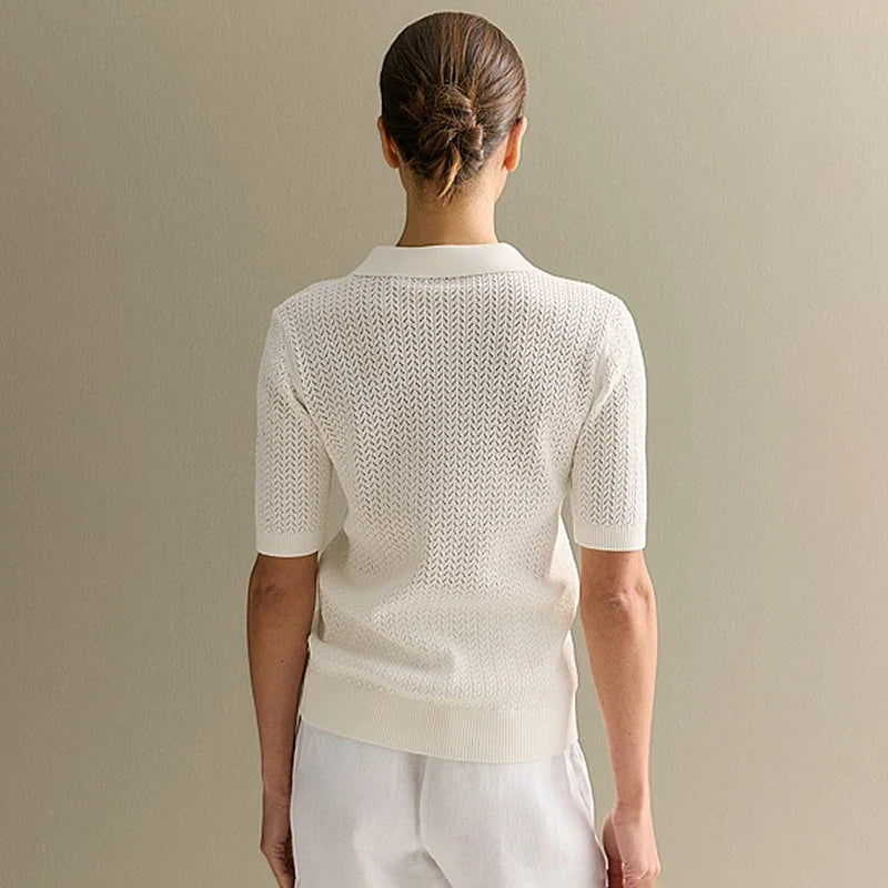 Short Sleeve Knitted T shirt Woman