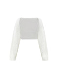 Shrug Raglan Sleeve Open Front Cardigan Elegant Solid Color Ribbed - XL / WHITE - Other