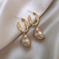 Silver Needle Irregular Baroque Artificial Pearl Earrings Ear Studs - Champagne - electronic accessories