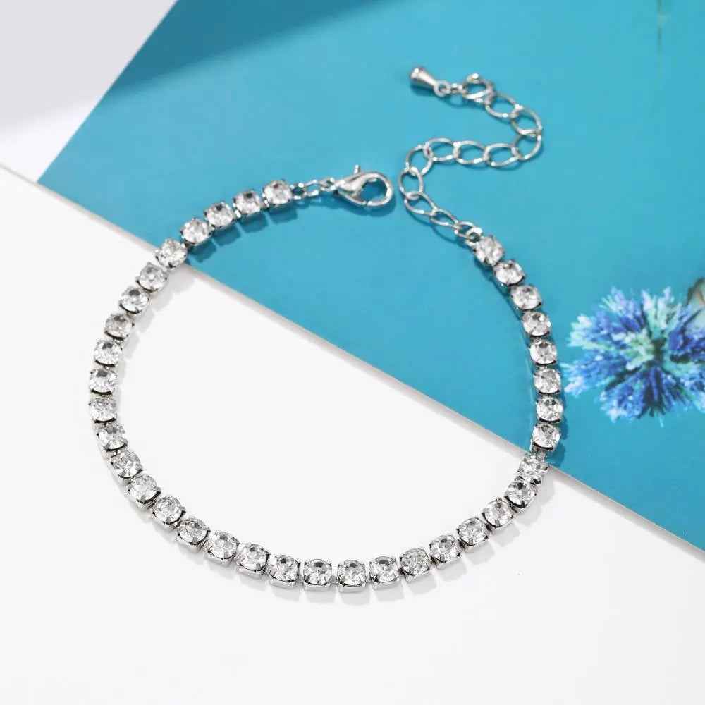 Simple All-match Diamond Drill Chain Bracelet - Silver Full - electronic accessories