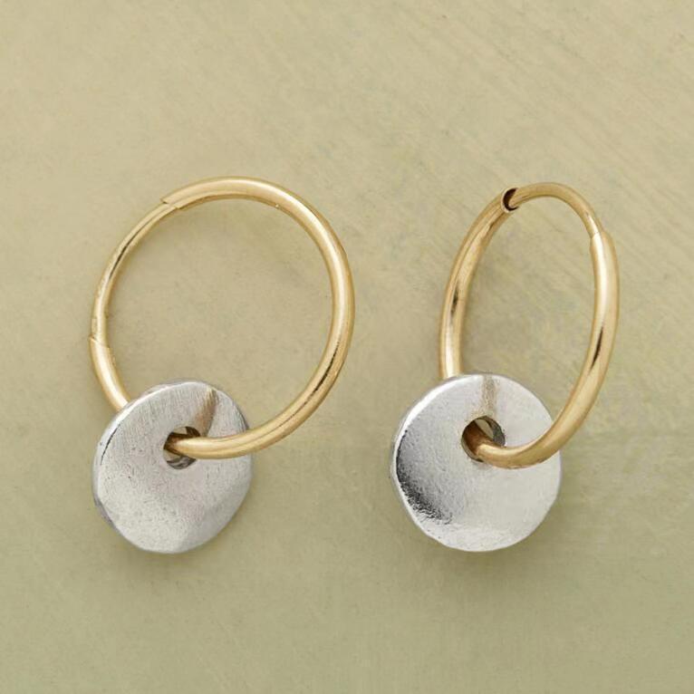 Simple Circle Dual Color Electroplated Earrings