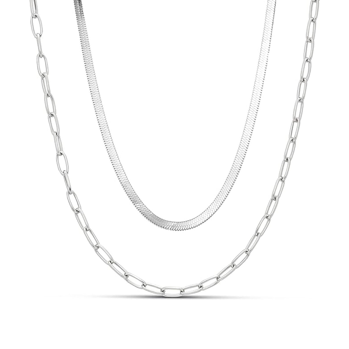 Simple Clip Chain Fashion Multi-layer - Silver - electronic accessories
