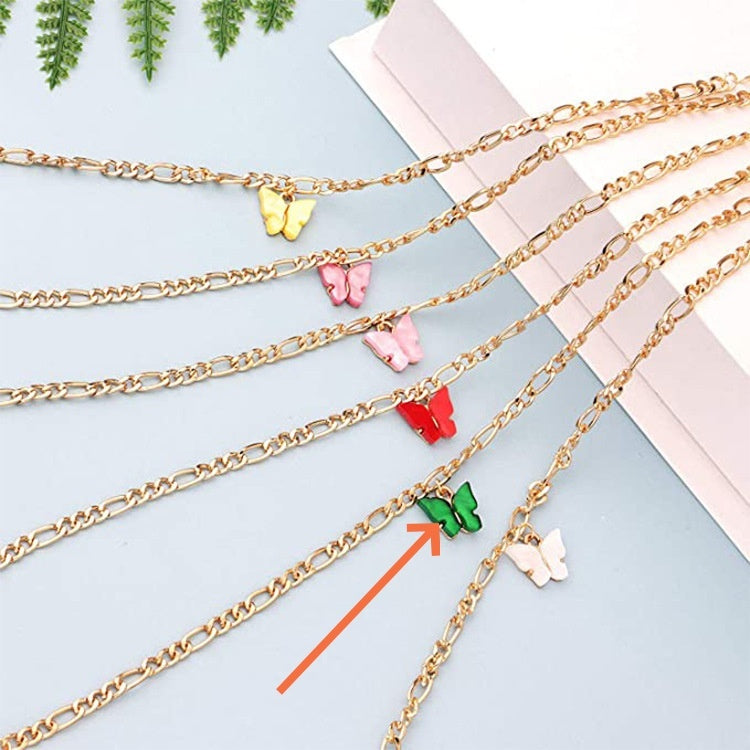 Simple Color Acrylic Butterfly Anklet - Green - electronic accessories