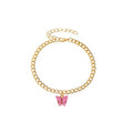 Simple Color Acrylic Butterfly Anklet - Rose Red - electronic accessories