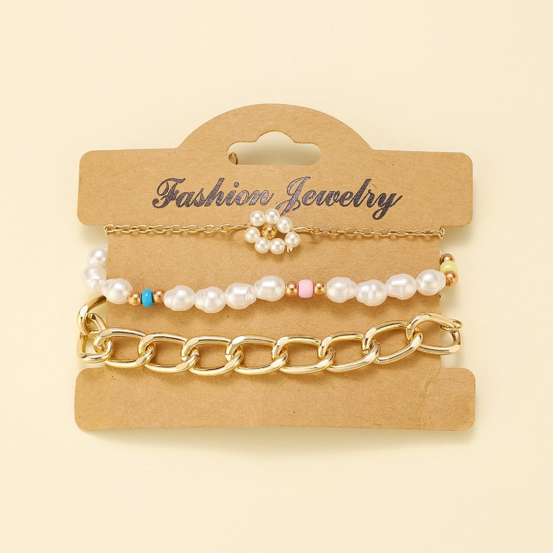 Simple Cuban Thick Chain Pearl Flower Female - 01KC Gold 6005 - electronic accessories