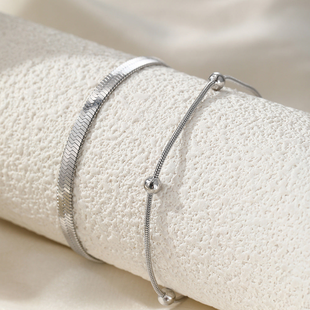 Simple Double Layer Snake Bone Anklet Sexy All-matching - electronic accessories