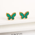 Simple Fashion Personality Temperament Butterfly Necklace - Green Ear Studs - electronic accessories
