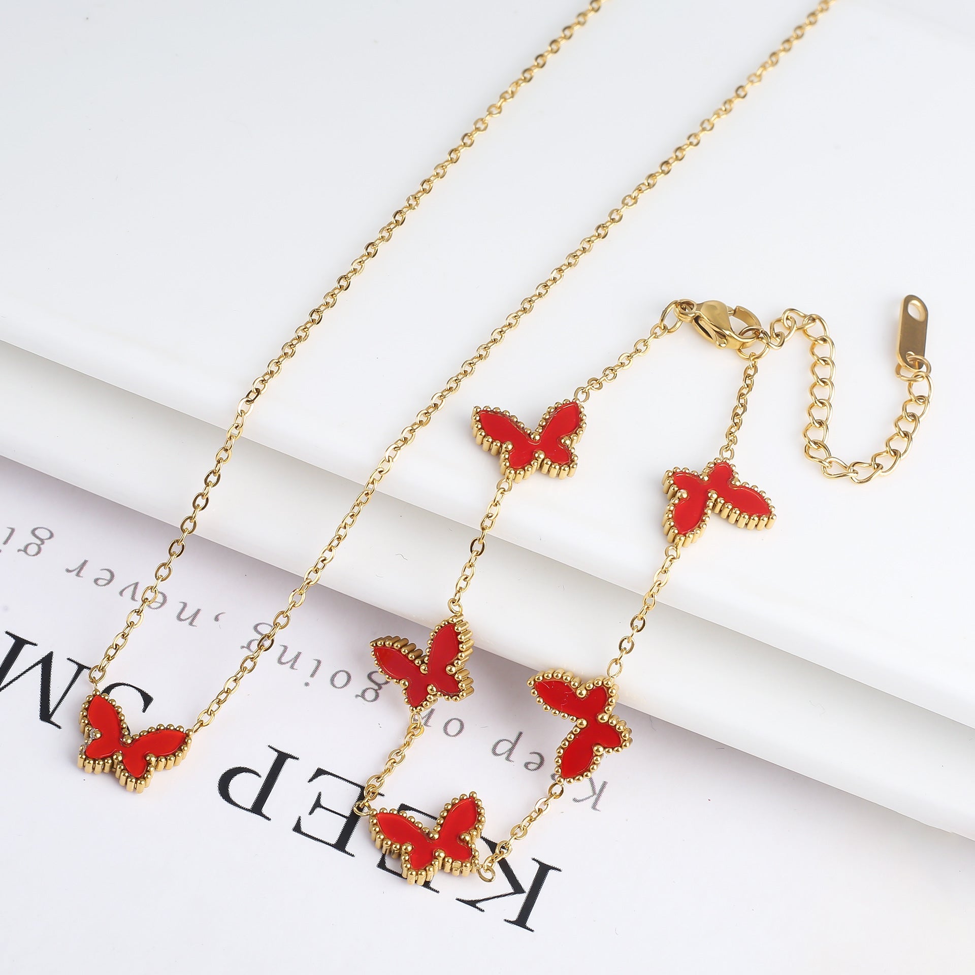 Simple Fashion Personality Temperament Butterfly Necklace - Red Suit - electronic accessories