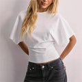 Simple Matching T-shirt Round Neck