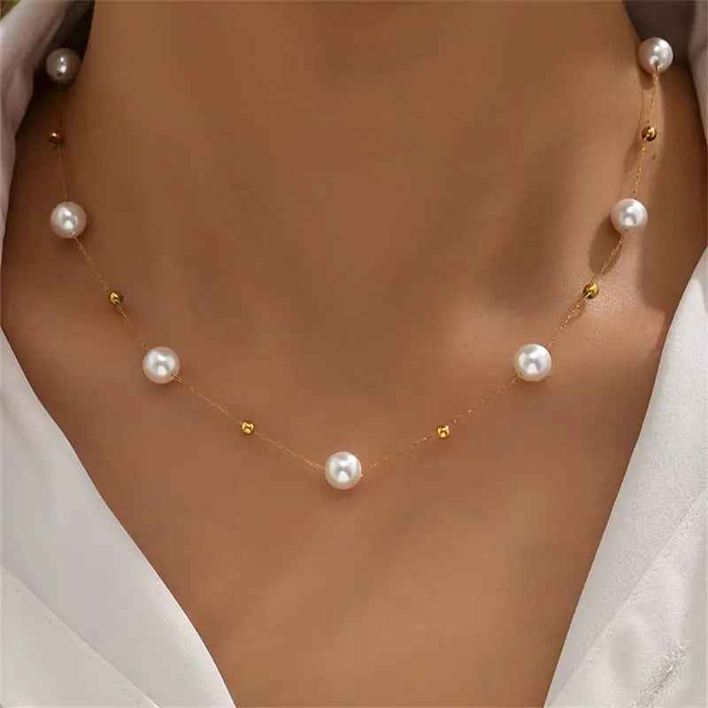 Simple Pearl Necklace - A2XL434 - electronic accessories