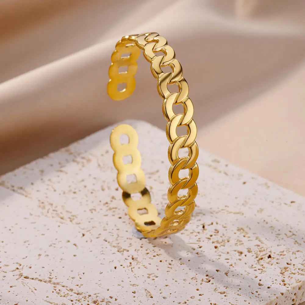 Simple Pleated Pattern Opening Bracelet Women - electronic accessories