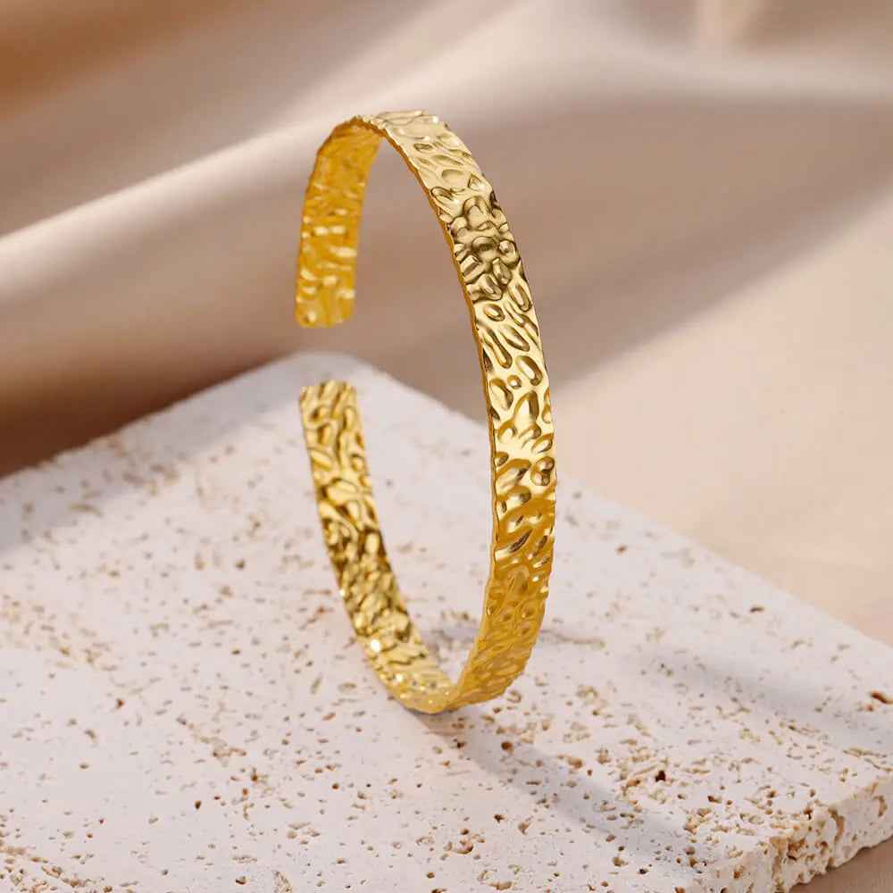 Simple Pleated Pattern Opening Bracelet Women - electronic accessories