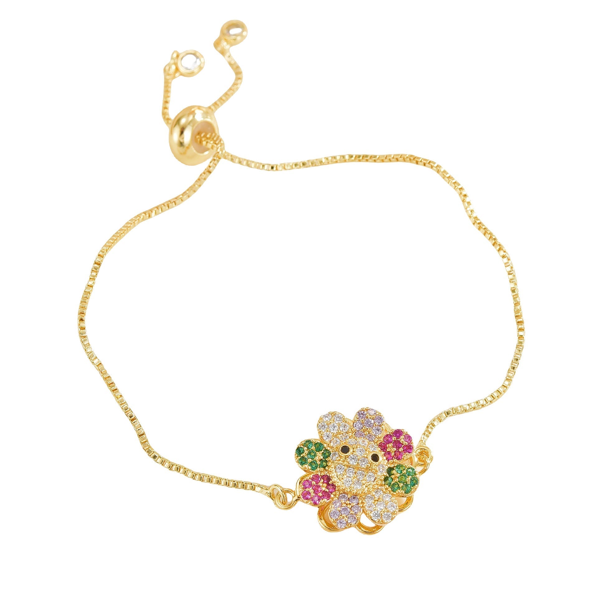 Simple Rotatable Flower Color-preserving Pure Copper Gold-plated Bracelet - electronic accessories