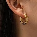 Simple Stainless Steel Earrings - JDE20118425 Gold - electronic accessories