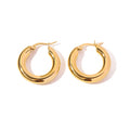 Simple Stainless Steel Earrings - JDE20118425 Gold - electronic accessories