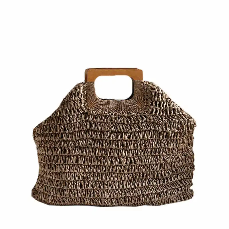 Simple Street Bag Women Summer Beach - deep brown