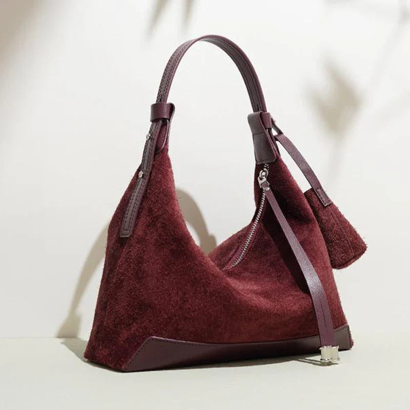 Simple Suede Leather Dumpling Bag