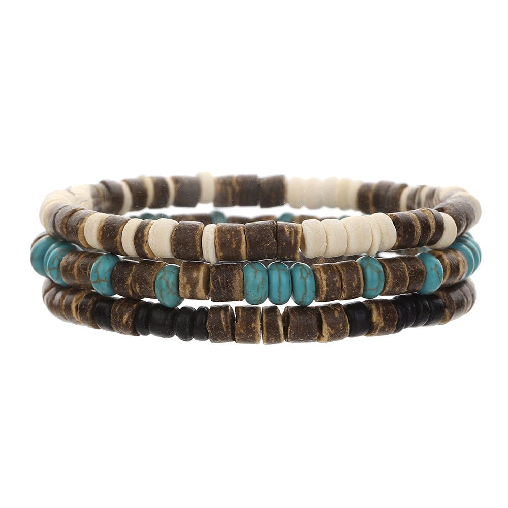 Simple Turquoise Wooden Bead Bracelet - electronic accessories