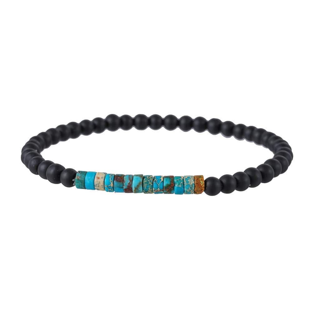 Simple Turquoise Wooden Bead Bracelet - ZJ11727 - electronic accessories
