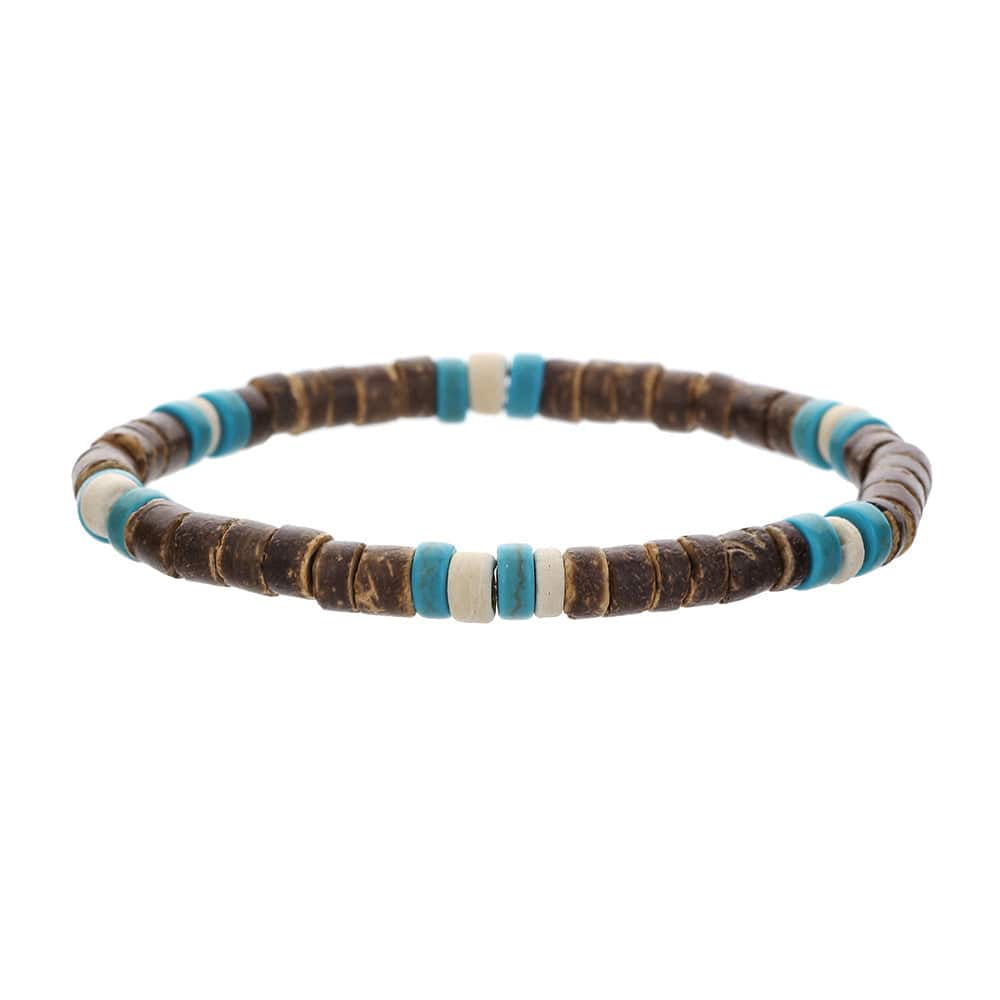 Simple Turquoise Wooden Bead Bracelet - ZJ11932 - electronic accessories